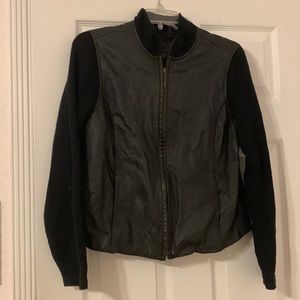 Jaclyn smith genuine leather jacket black size L
